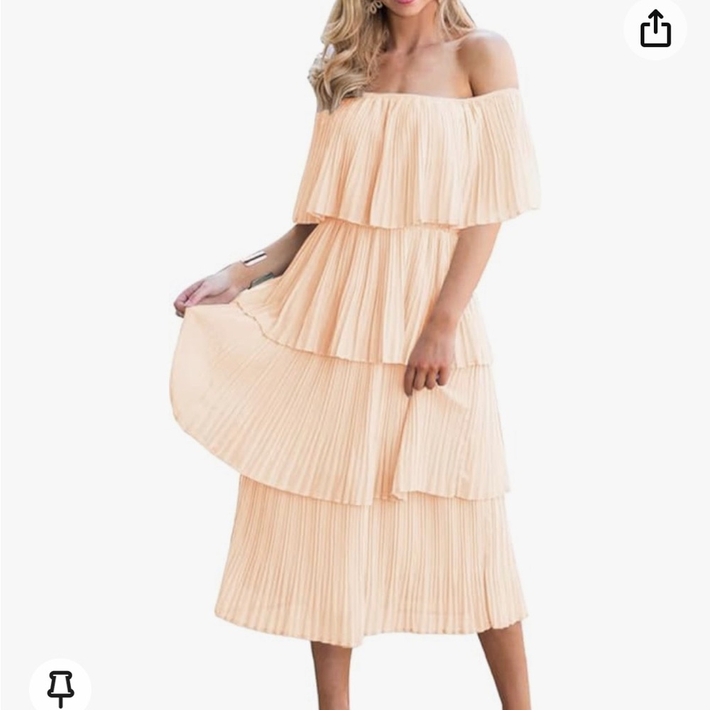 Ruffled off the shoulder dress